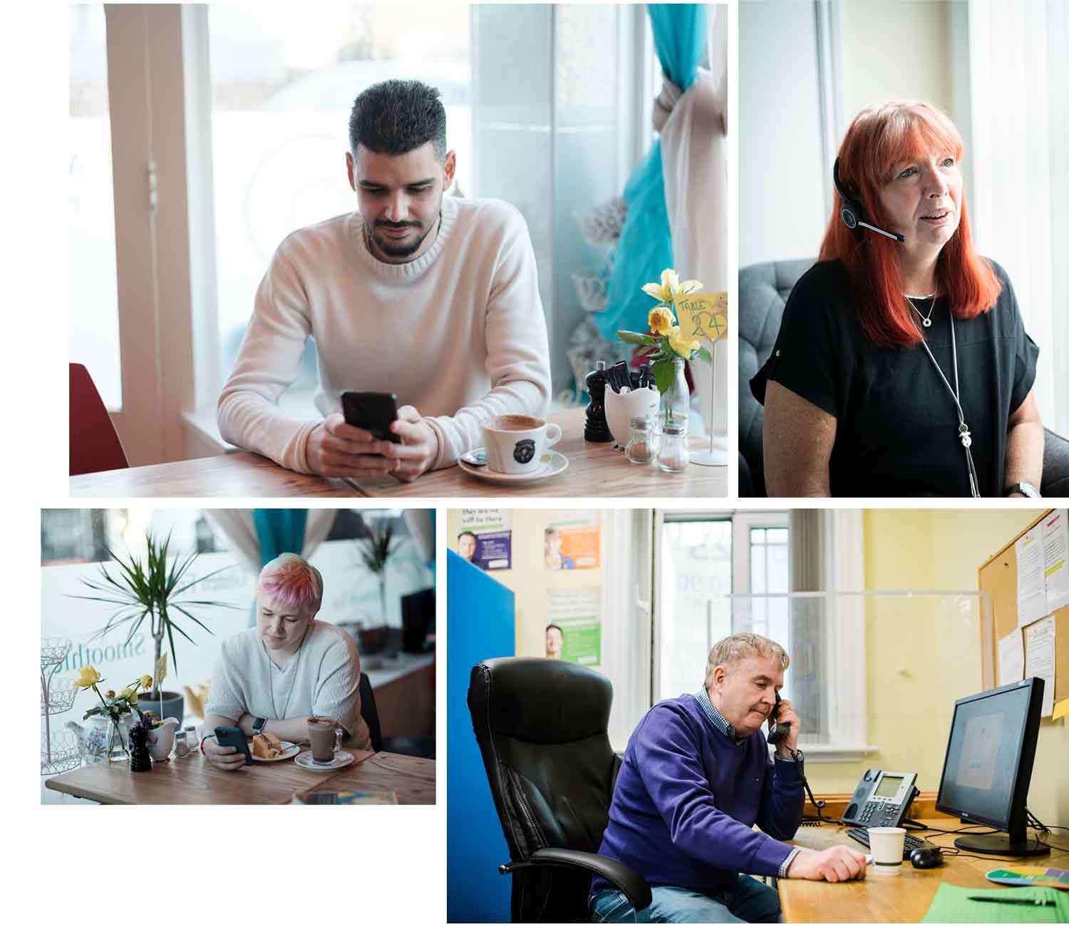 Montage of photos of Samaritans volunteers