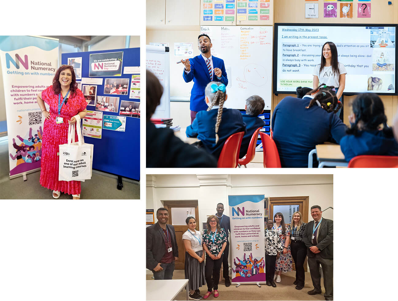 A collage of images from the charity National Numeracy.